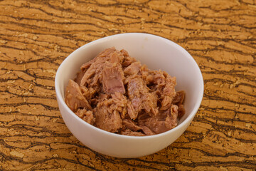 Canned tuna fillet for salad