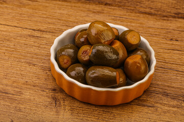 Marinated feijoa in the bowl