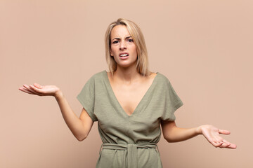  looking puzzled, confused and stressed, wondering between different options, feeling uncertain