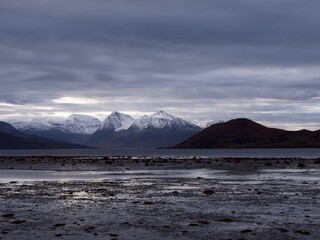 Scenic road in Norway on autumn day view by road