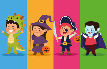 cute little kids dressed as a differents characters