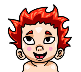 Adorable Stylized Little Ginger Baby Boy