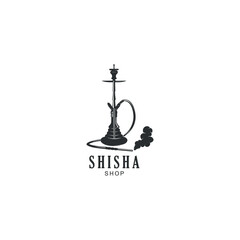 Hookah relax and Shisha shop logo design vector