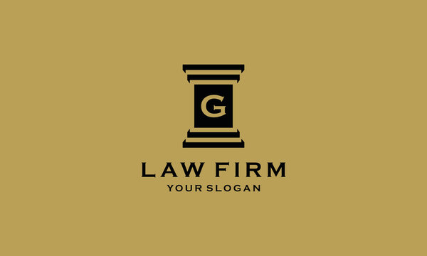 initial G law firm logo symbol template