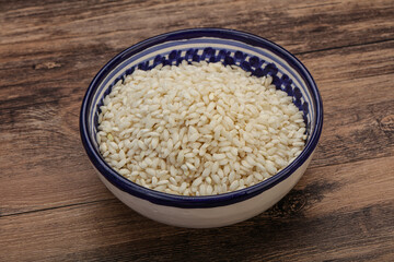 Raw arborio rice for Risotto