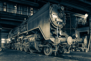Bahn, Eisenbahn, Dampflok, Lokomotive, Dampflokomotive,s/w, 
