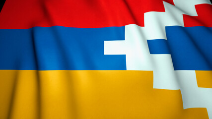 Waving flag of Nagorno Karabakh, 3d illustration