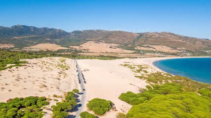 aerial view of valdevaqueros beach, Spain