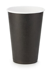 Coffee recycling paper glass on white background.