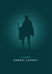 Happy Gandhi Jayanti 2nd October Minimal Poster - Vector - obrazy, fototapety, plakaty