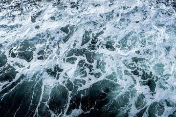 Fototapeta premium Foamy Fjord Water High Angle View