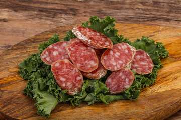 Iberian pork Fuet sausage slices