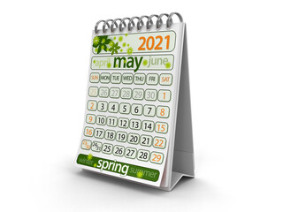 Calendar -  may 2021  (clipping path included)