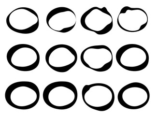 Circle, oval, ellipse Tag, Label set vector