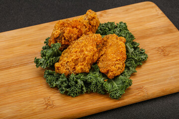 Hot fried crispy chicken wings