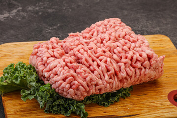 Raw pork minced meat for cooking
