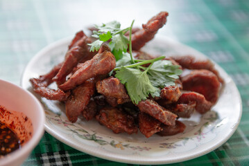 deep fried pork eat with chili dip