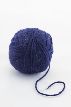 ball of blue thread