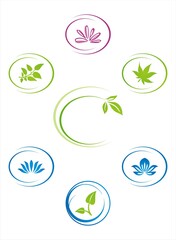 colourful nature icons, Eco friendly business logo design	