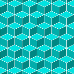 Obraz na płótnie Canvas Modern technology illustration with square mesh. Abstract boxes background. Digital geometric abstraction with lines and points. Cube cell.