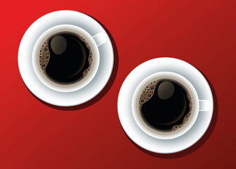 coffee break poster with cups drinks