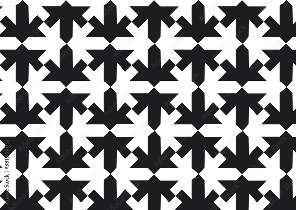 Wall mural modern stylish abstract texture pattern vector, repeating geometric tiles linear of square, monochro