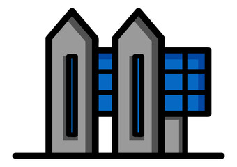 building school icon. Element of real estate sign for mobile concept and web apps icon. Thin line icon for website design and development, app development