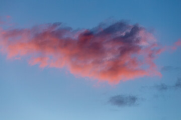 Evening sky at sunset,clouds in red and pink,autumn sky,sunset.