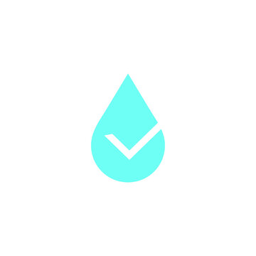water drop logo check vector abstract  icon illustrations