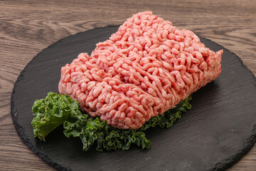 Raw pork minced meat for cooking