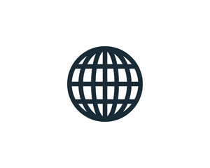 Globe Line Icon Vector Logo Template Illustration Design