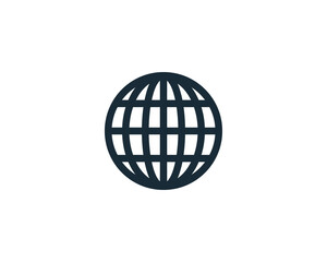 Globe Line Icon Vector Logo Template Illustration Design