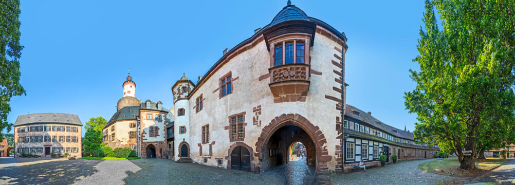 scenic view to old castle of Budingen, Germany