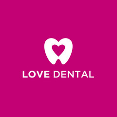 abstract dental logo. love icon