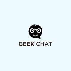 abstract nerdy logo. chat icon