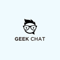 abstract nerdy logo. chat icon
