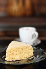 Lemon Curd Wafer Layer Cake and Coffee Cup