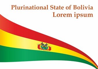 Flag of Bolivia, Plurinational State of Bolivia. Bright, colorful vector illustration.