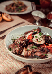 Grilled meat with vegetables