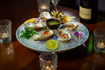 Japanese oysters with aromatic sauce