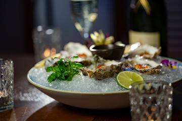 Japanese oysters with aromatic sauce