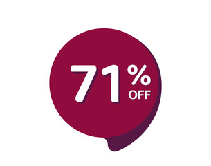 71% OFF Sale Discount Banner, Discount offer price label, 71% Discount Sticker