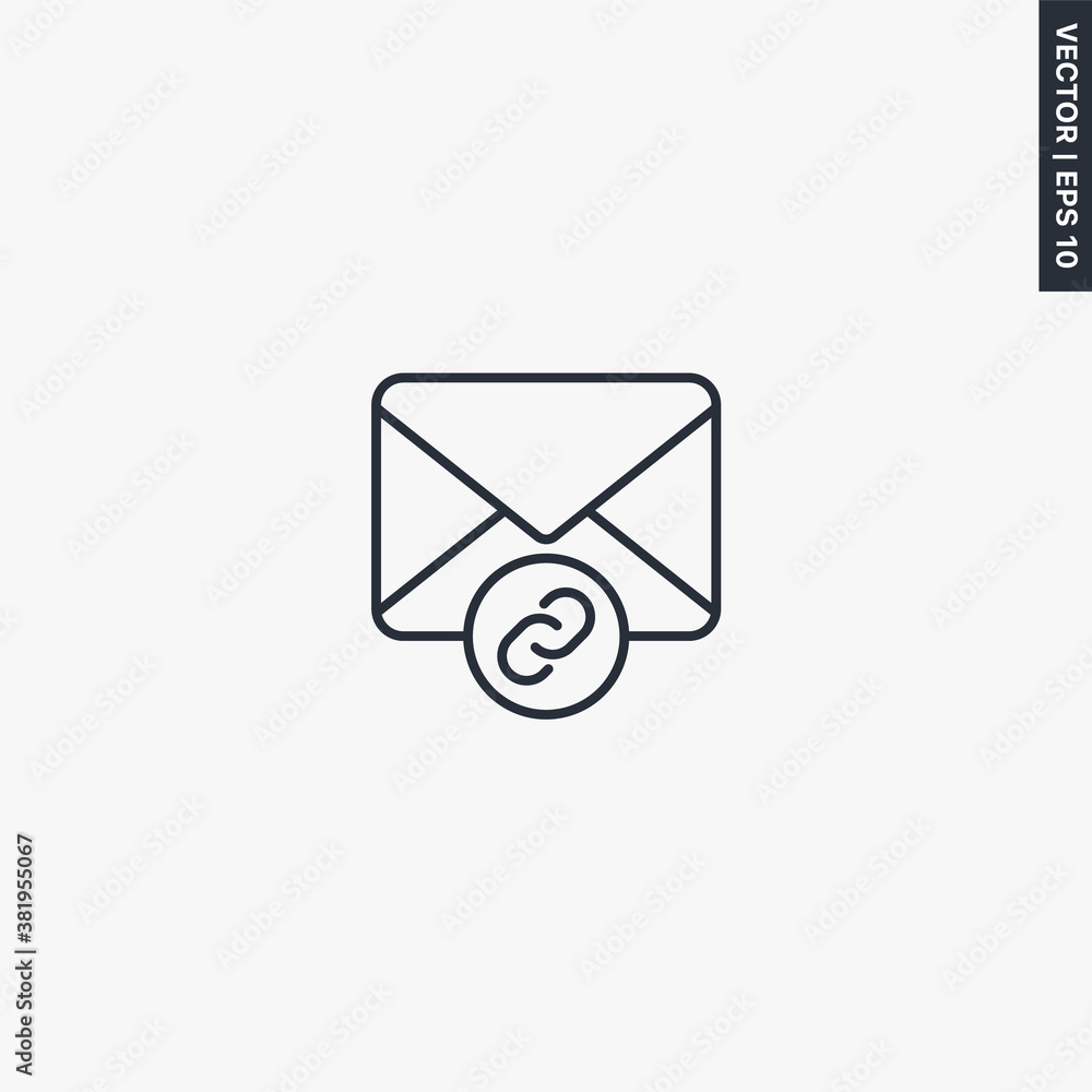 Poster assign email, linear style sign for mobile concept and web design