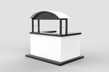 food or coffee Trolley Cart on a white background. 3d Rendering