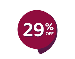 29% OFF Sale Discount Banner, Discount offer price label, 29% Discount Sticker