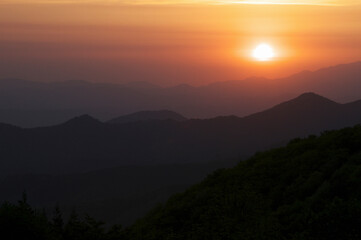 桜峠の夕陽