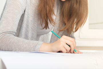 Architecture and construction. Creating an interior design by an architect engineer on the...