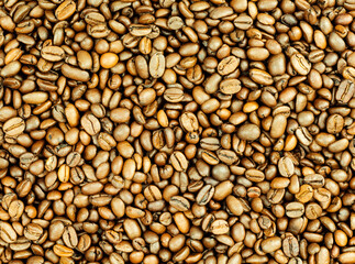 Background and texture of roasted coffee beans