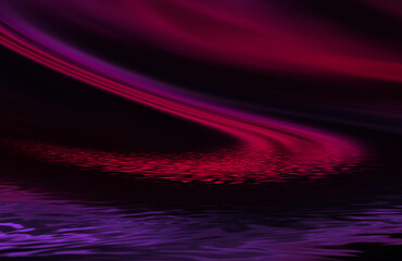 Dark abstract futuristic background. Neon lines glow. Neon lines, shapes. Multi-colored glow, blurry lights, bokeh. Empty stage background 3D illustration