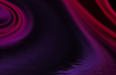 Dark abstract futuristic background. Neon lines glow. Neon lines, shapes. Multi-colored glow, blurry lights, bokeh. Empty stage background 3D illustration